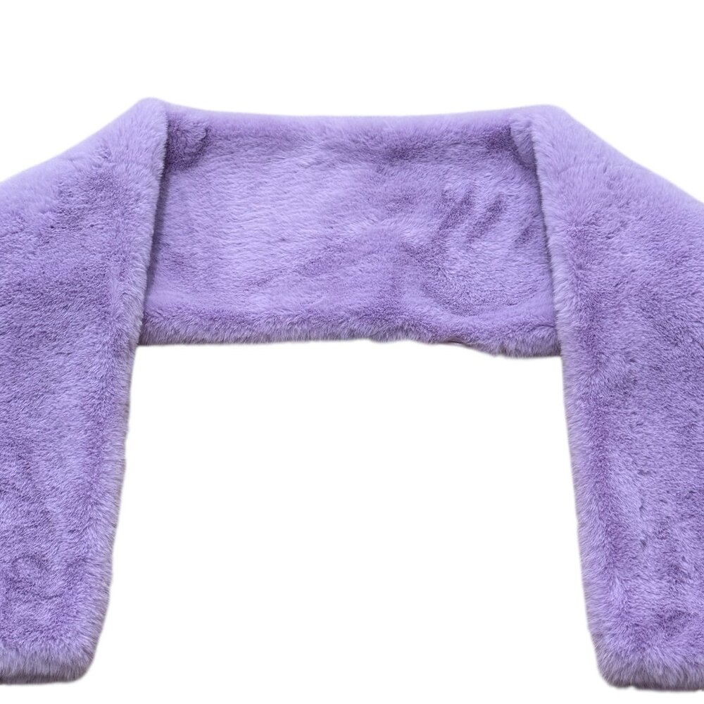 Anthropologie Lavender Faux Fur Shrug Sleeve Wrap – One Size - Picture 6 of 9